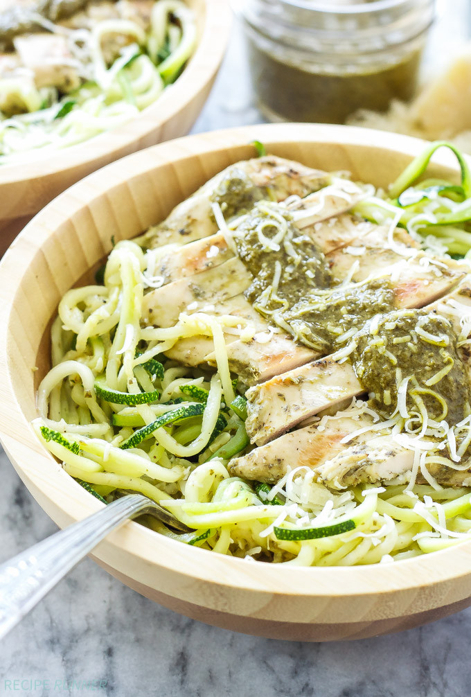 Zucchini Noodles Recipe With Chicken
 Pesto Chicken with Zucchini Noodles Recipe Runner