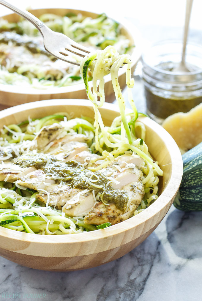 Zucchini Noodles Recipe With Chicken
 Pesto Chicken with Zucchini Noodles Recipe Runner