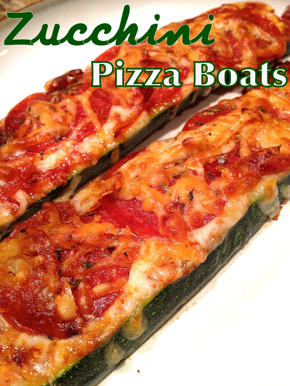 Zucchini Pizza Boats
 A Healthy Makeover Zucchini Pizza Boats