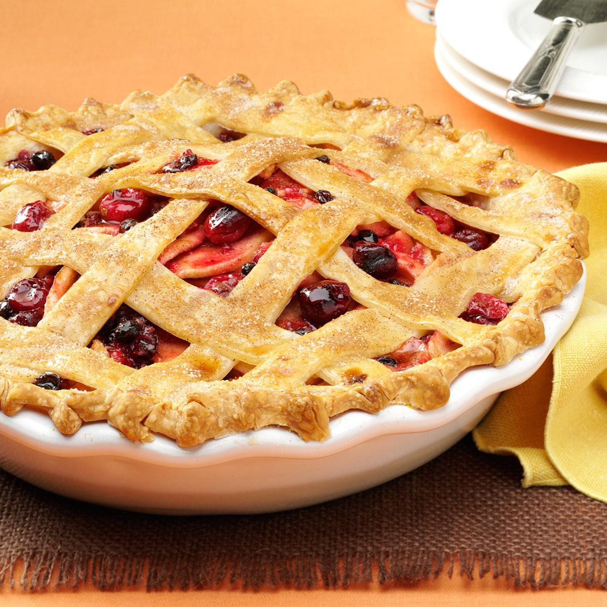 4 Thanksgiving Pies On One Sheet Tray
 Cranberry Apple Lattice Pie Recipe