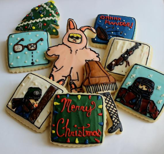 A Christmas Story Cookies
 Christmas Tale Bunny Pajamas Leg Lamp Sugar Cookies with