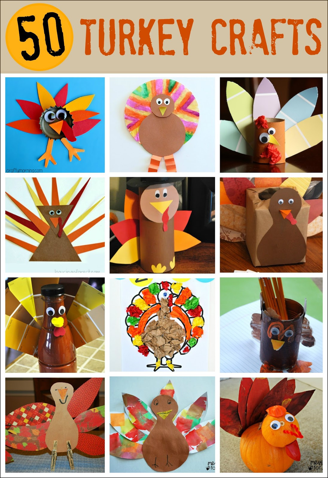A Turkey For Thanksgiving Activity
 Thanksgiving Crafts for Kids Pipe Cleaner Turkey Mess