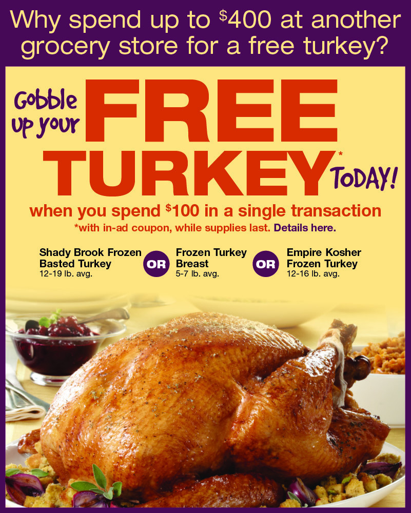 Acme Thanksgiving Turkey Dinner
 Acme Markets 2013 Free Thanksgiving Holiday fer