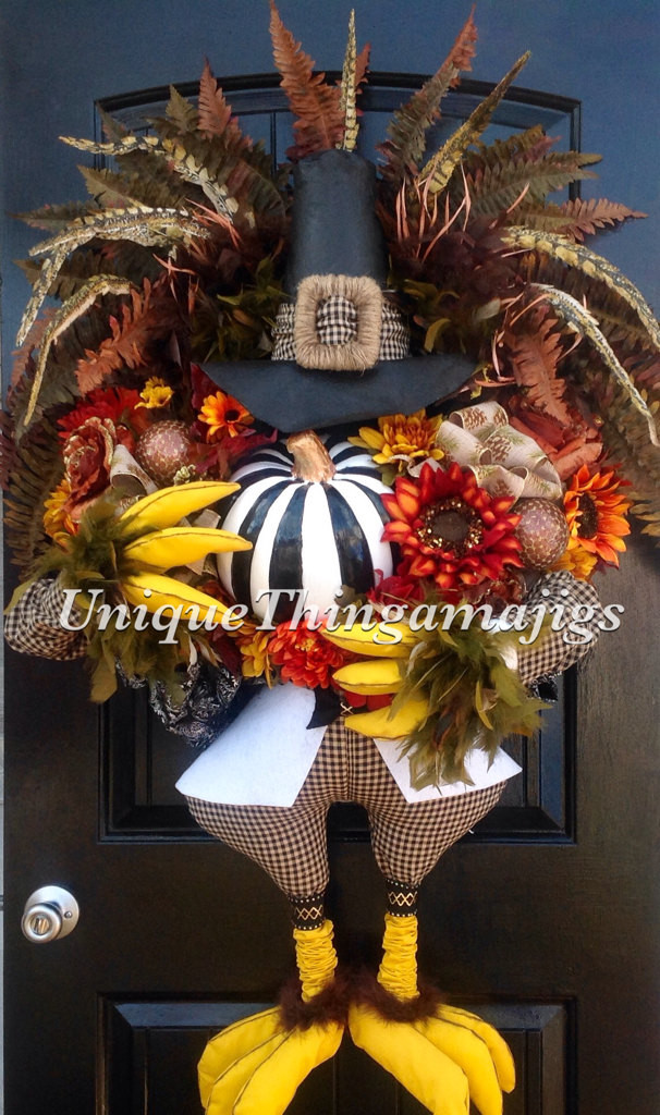 Already Made Turkey For Thanksgiving
 Thanksgiving Turkey Wreath Fall Wreath Pre Order for 2018