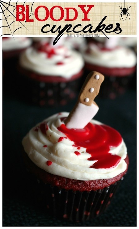 Bloody Halloween Cupcakes
 Dead Simple Bloody Halloween Cupcakes