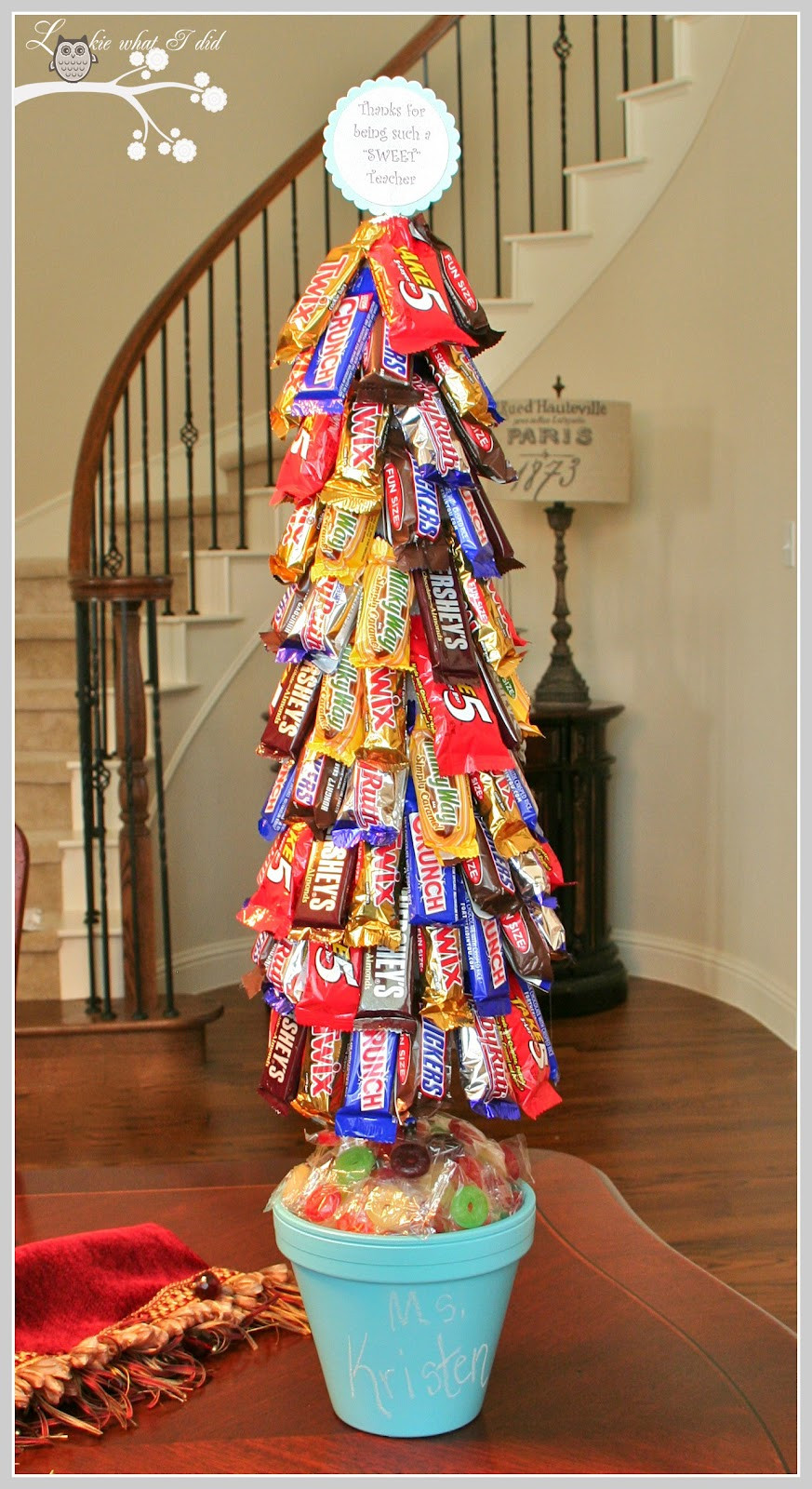 Candy Bar Christmas Tree
 Lookie What I Did A Candy Topiary