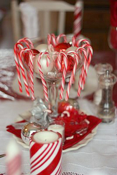 Candy Cane Centerpieces For Christmas
 Candy Cane Table Theme Cute Kids Tablescape