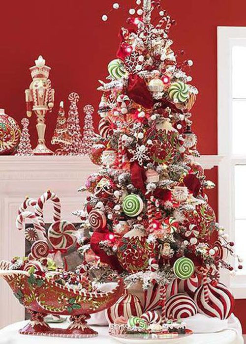 Candy Cane Christmas Decor
 Themed Christmas Trees on Pinterest