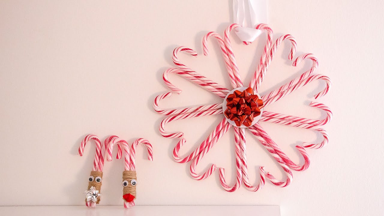 Candy Cane Christmas Decorations
 DIY candy cane christmas decorations