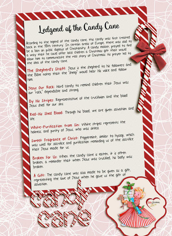 Candy Cane Christmas Story
 Free Printable The Candy Cane Legend – Bible Journal Love