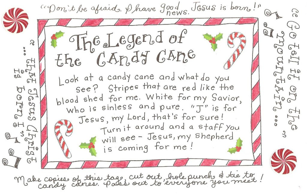 Candy Cane Christmas Story
 The Legend of the Candy Cane FREE Printable Tag Happy