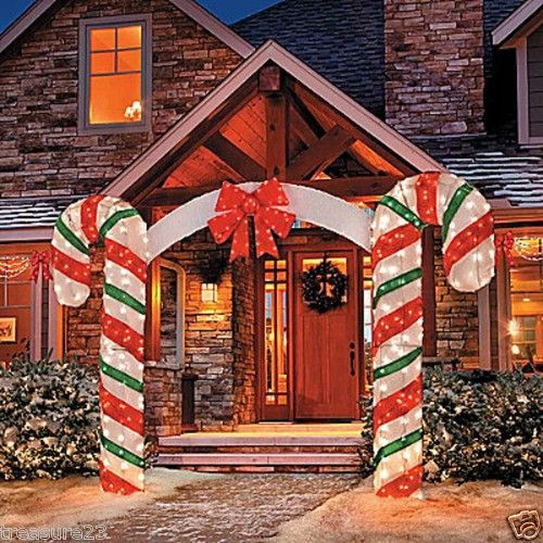 Candy Cane Outdoor Christmas Decorations
 Outdoor Lighted Christmas Candy Cane Arch Yard Display