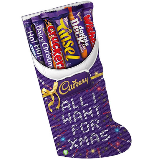 Candy Filled Christmas Stockings Wholesale
 Cadbury Chocolate Christmas Stocking