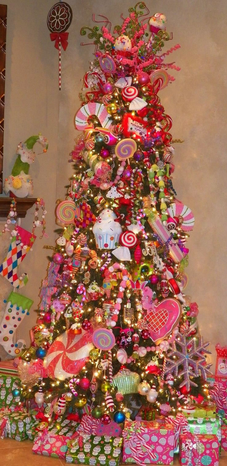 Candy Themed Christmas Tree
 2365 best Christmas Trees images on Pinterest