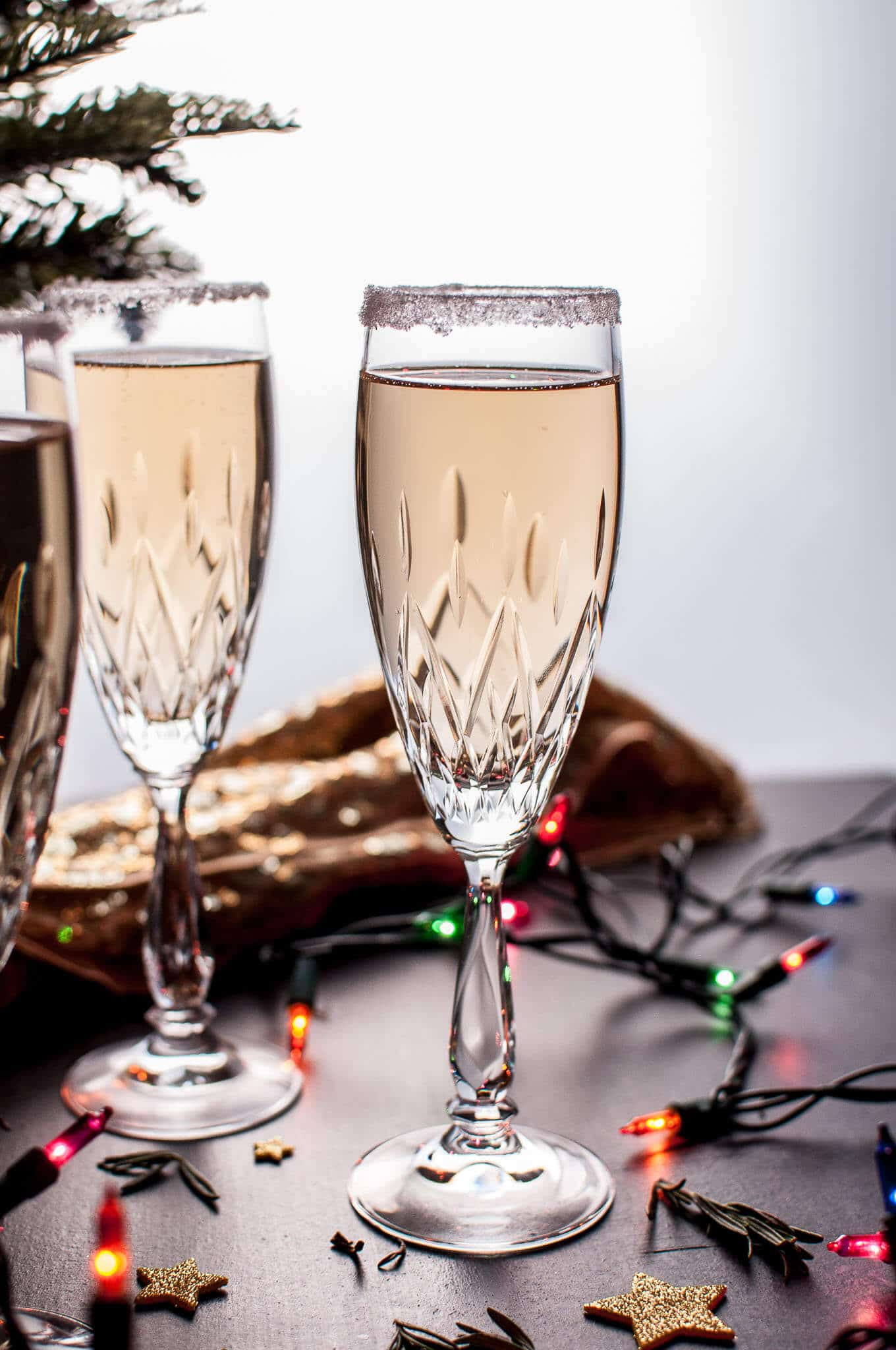 Champagne Christmas Drinks
 Christmas Pear Champagne Cocktail • Salt & Lavender