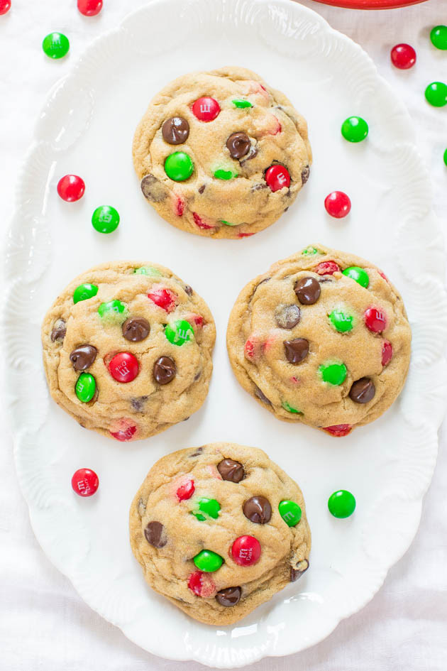 Chewy Christmas Cookies
 Soft and Chewy M&M Chocolate Chip Cookies Averie Cooks
