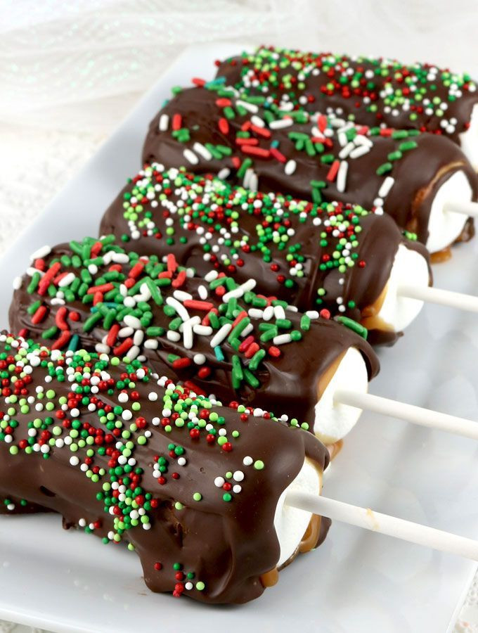 Chocolate Christmas Candy
 Christmas Caramel Marshmallow Pops