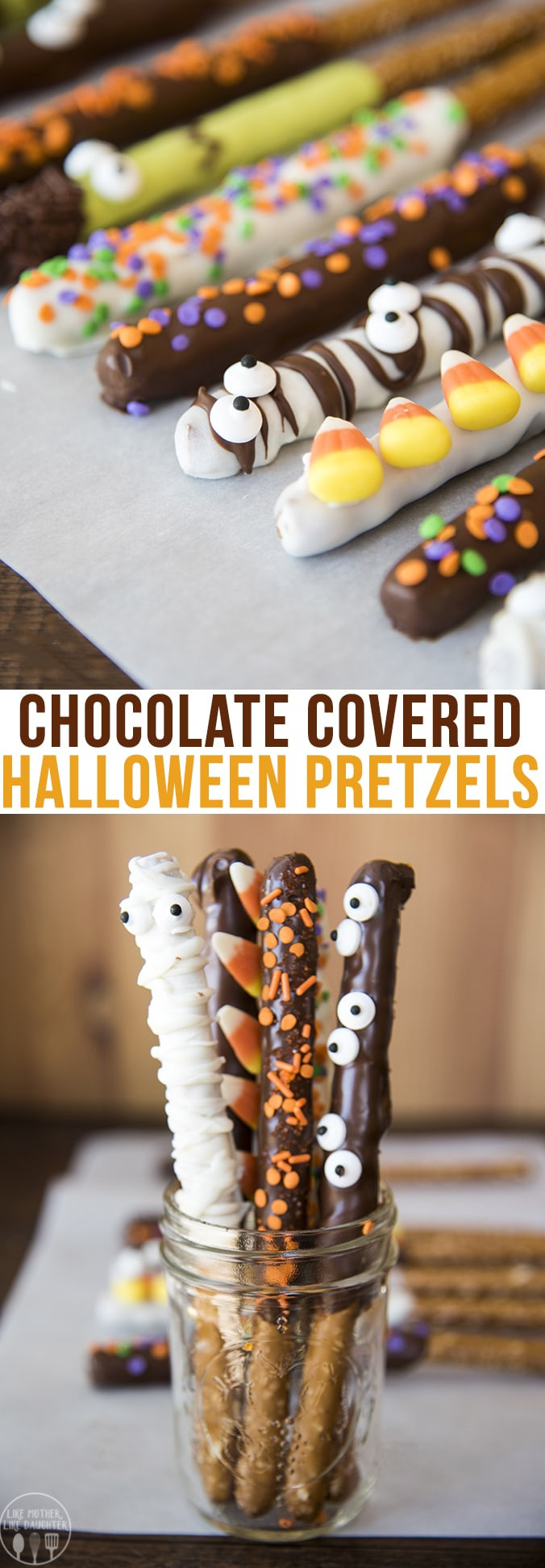 Chocolate Dipped Pretzels For Halloween
 Chocolate Covered Halloween Pretzels – Like Mother Like