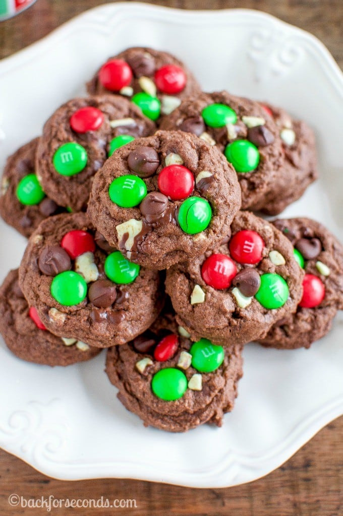 Chocolate Mint Christmas Cookies
 Chocolate Peppermint M and M Cookies Back for Seconds