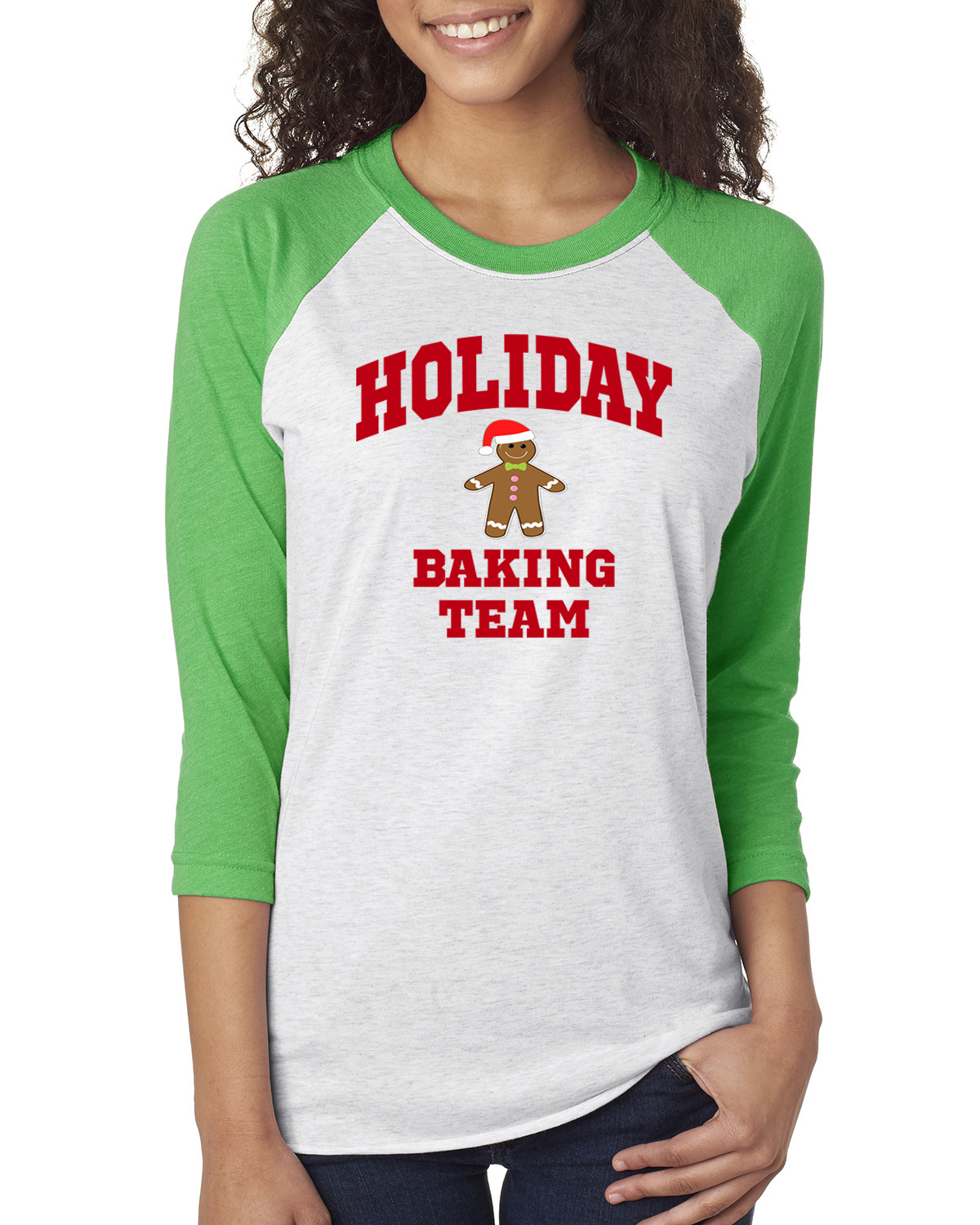 Christmas Baking Team Shirt
 Holiday Baking Team Christmas Cookies Womens 3 4 Raglan