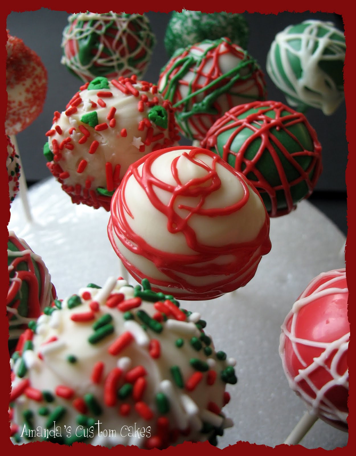 Christmas Cake Pops Recipe
 Amanda s Custom Cakes Christmas Cake Pops