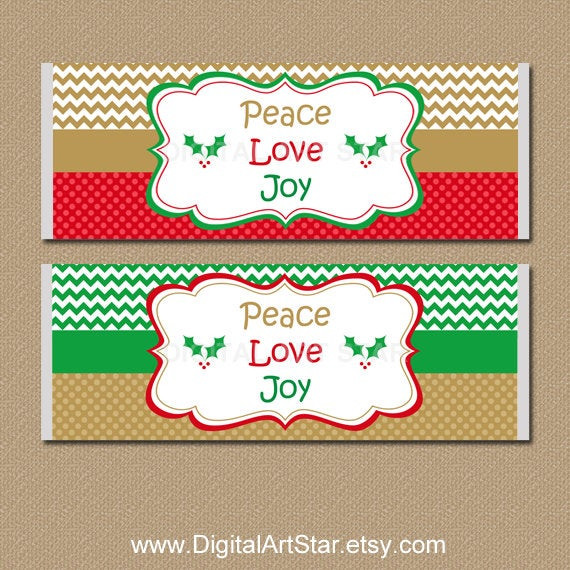 Christmas Candy Bar Wrappers
 Christmas Candy Labels Holiday Candy Bar Wrappers