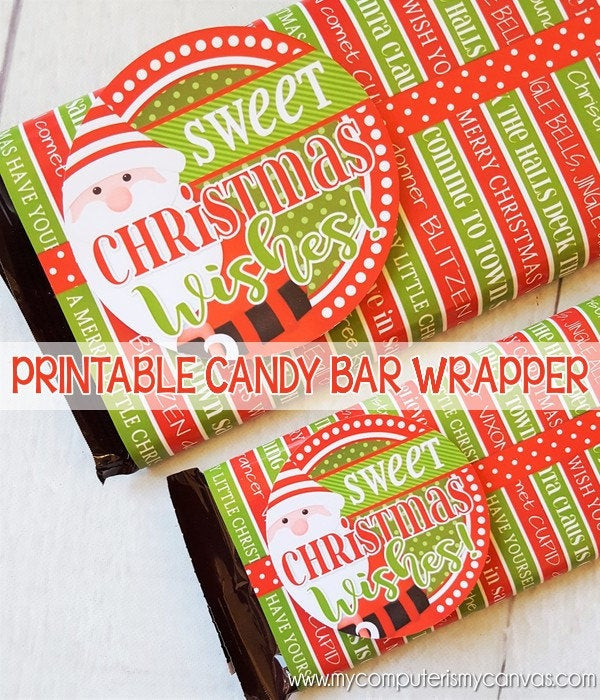 Christmas Candy Bar Wrappers
 CHRISTMAS Candy Bar Wrapper SANTA Gift Tag Merry Christmas
