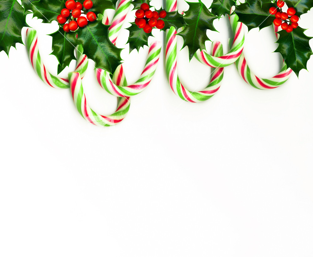 Christmas Candy Border
 Christmas Border With Candy Canes Isolated White