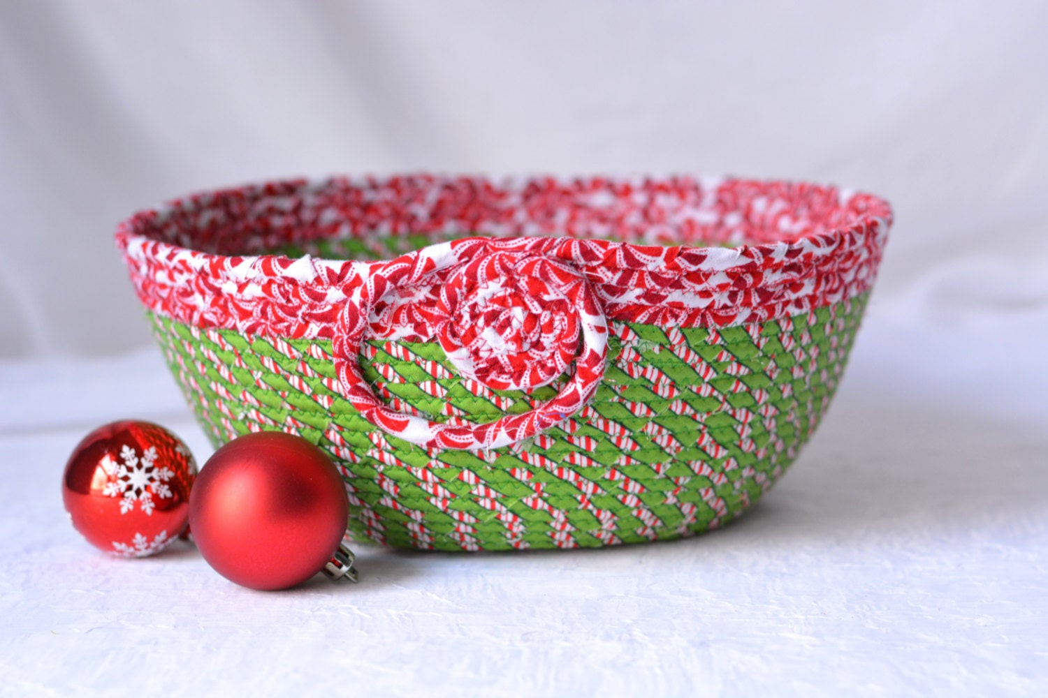 Christmas Candy Bowl
 SALE Christmas Candy Basket Handmade Holiday Bowl