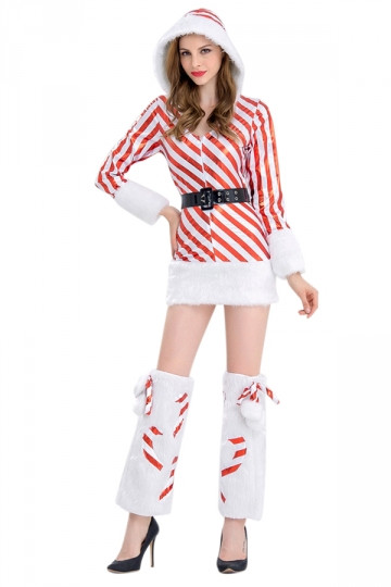 Christmas Candy Cane Costume
 Fancy Adult Christmas Candy Cane Costume For Women Red