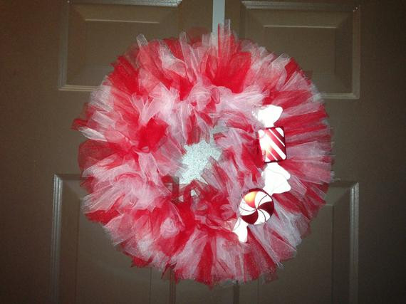 Christmas Candy Clearance
 CLEARANCe Christmas holiday Xmas Candy Cane Wreath tulle