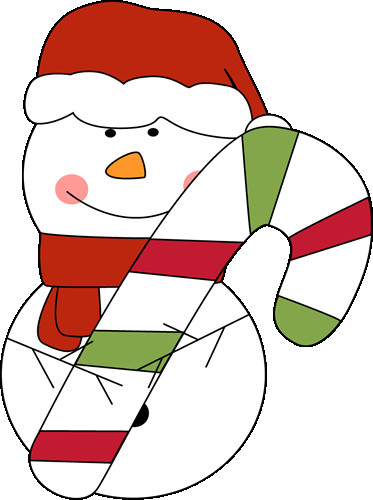 Christmas Candy Clip Art
 Christmas Snowman with Candy Cane Clip Art Christmas