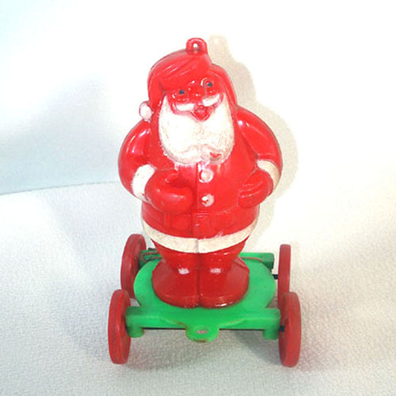 Christmas Candy Containers
 Rosen Santa on Wheels Christmas Candy Container Pull Toy
