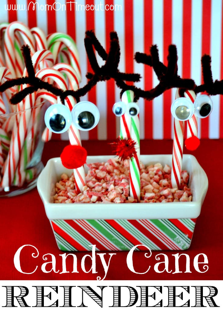Christmas Candy Crafts
 Candy Cane Reindeer Craft Tutorial Mom Timeout