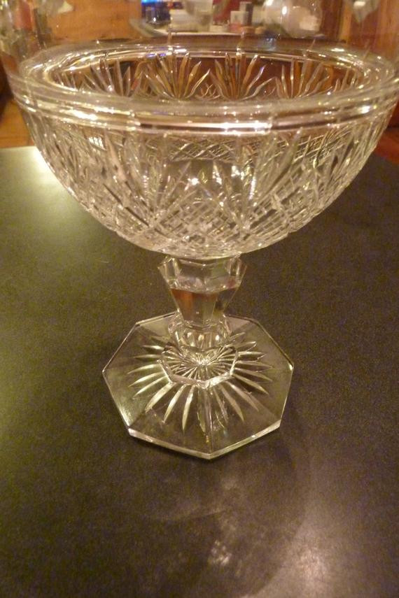 Christmas Candy Dish With Lid
 Holiday Crystal Candy Dish Steeple Lid by VintageWarehouseNC