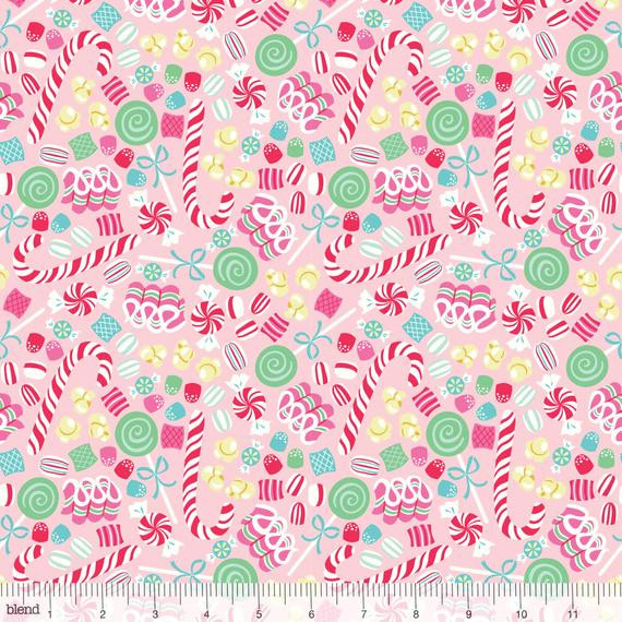 Christmas Candy Fabric
 Christmas Candy Pink Sugar Rush Fabric Blend by josiemart