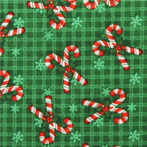 Christmas Candy Fabric
 green candy cane Christmas fabric Believe Christmas