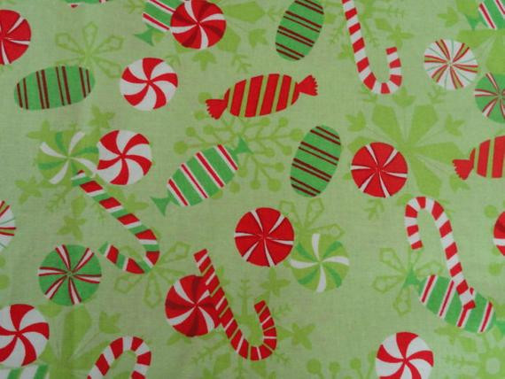 Christmas Candy Fabric
 Christmas Candy Cotton Print Fabric 2yds Free Shipping