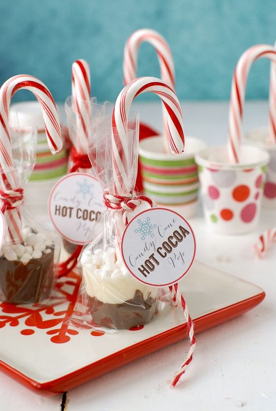 Christmas Candy Favors
 Candy Cane Hot Cocoa Pops Recipe