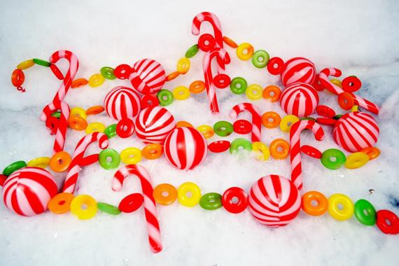 Christmas Candy Garlands
 Christmas Candy Garland Plastic Fruity by RelicsAndRhinestones