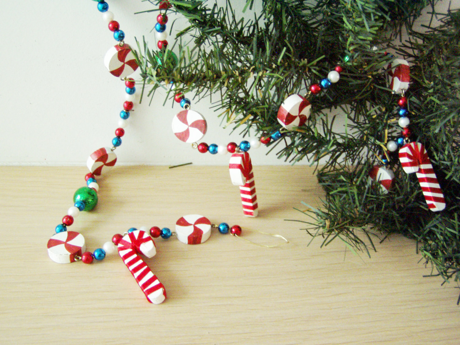 Christmas Candy Garlands
 Vintage Christmas garland candy cane and sweets by