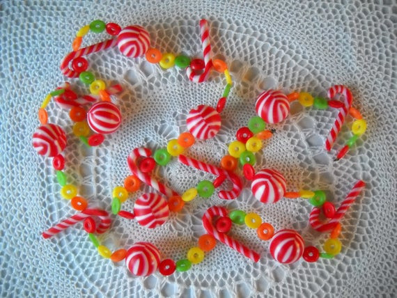 Christmas Candy Garlands
 Vintage Plastic Candy Garland Christmas Tree Decor