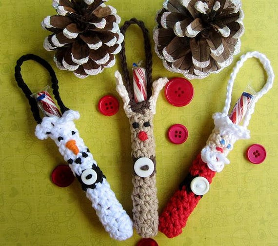 Christmas Candy Holders
 Christmas Candy Cane Holder Ornament Crochet Pattern Chr0026