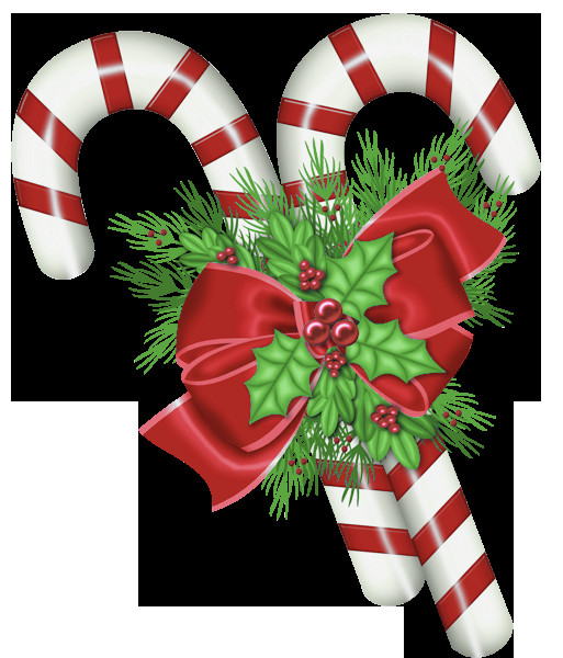 Christmas Candy Images
 Transparent Christmas Candy Canes with Mistletoe PNG