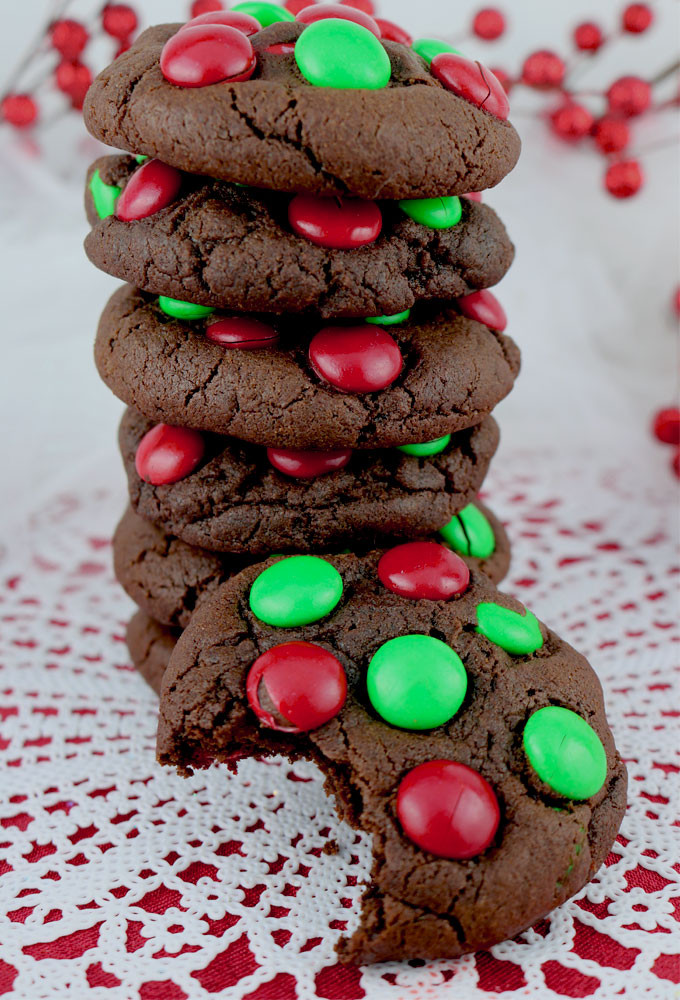 Christmas Chocolate Cookies
 Chocolate M&M Christmas Cookies Two Sisters