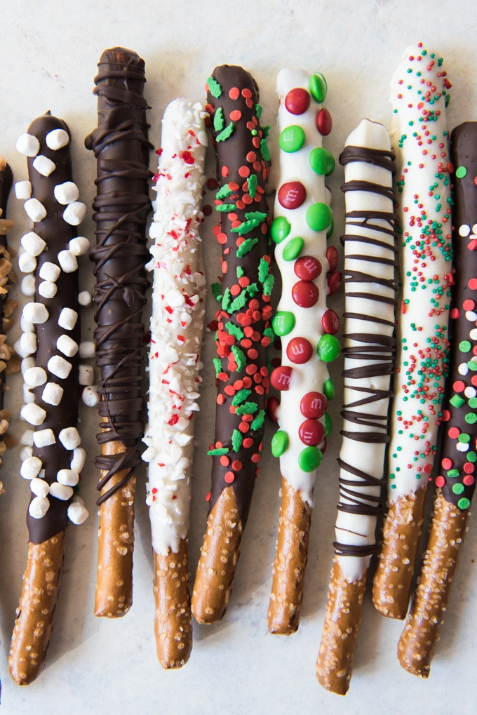 Christmas Chocolate Dipped Pretzels
 Chocolate Covered Pretzel Rods House of Nash Eats
