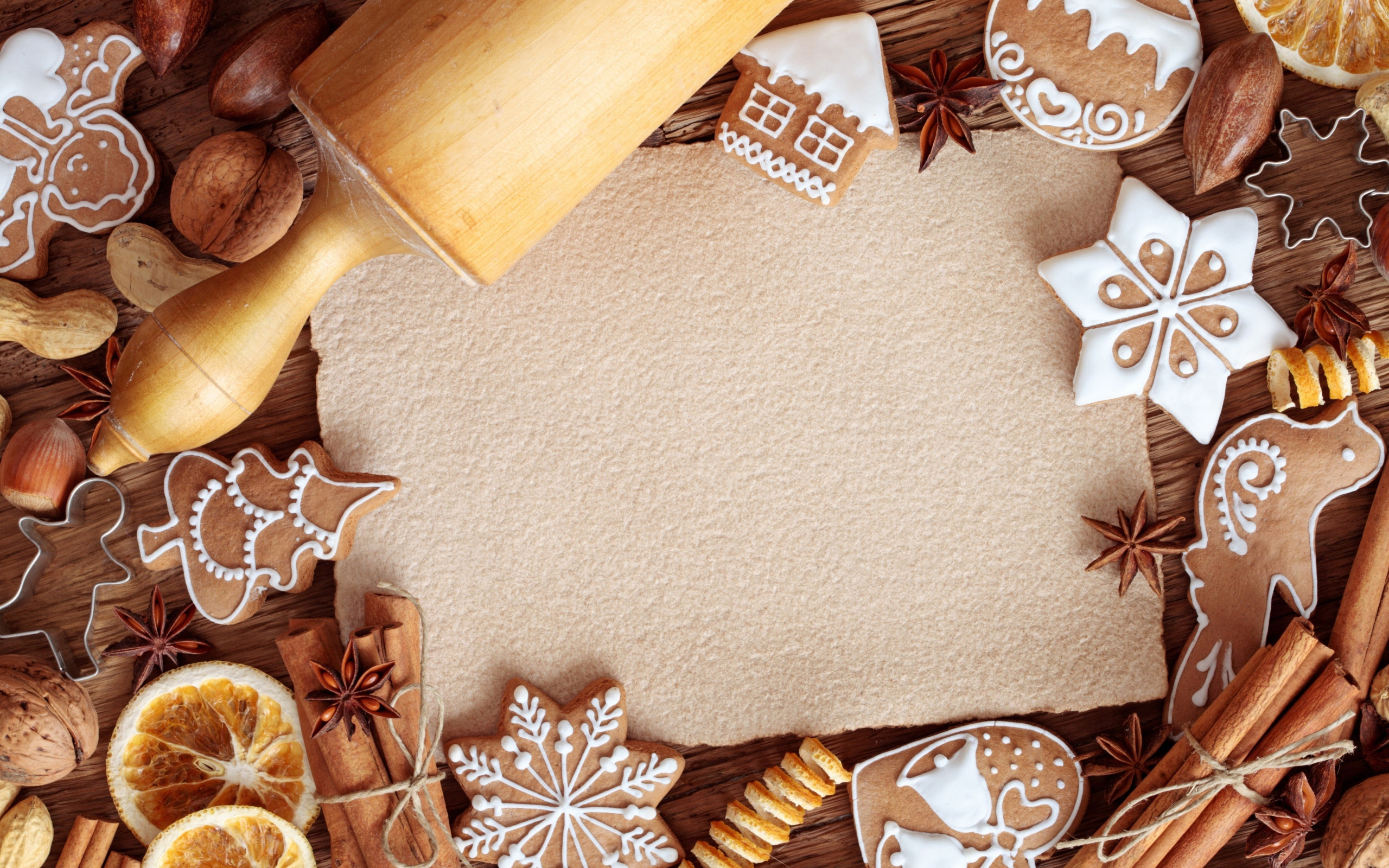 Christmas Cookies Background
 Preparation of Christmas cookies Desktop wallpapers