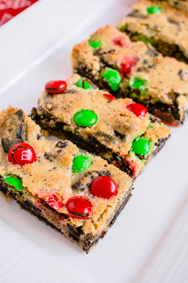 Christmas Cookies Bars Recipes
 Christmas M&M Cookie Bars