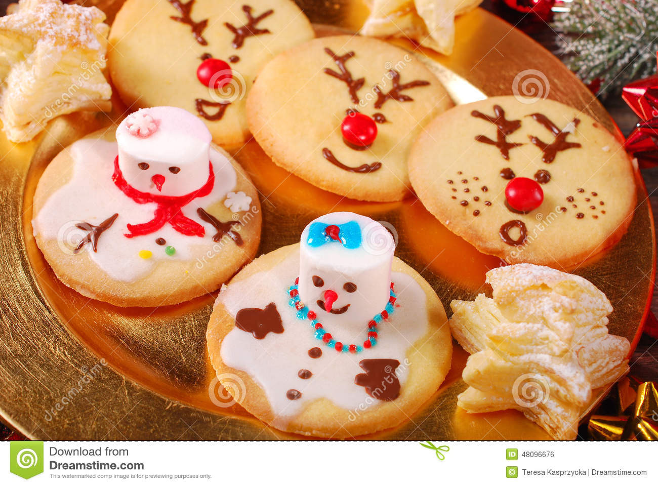Christmas Cookies Funny
 Funny Christmas Cookies Made By Kids Stock Image