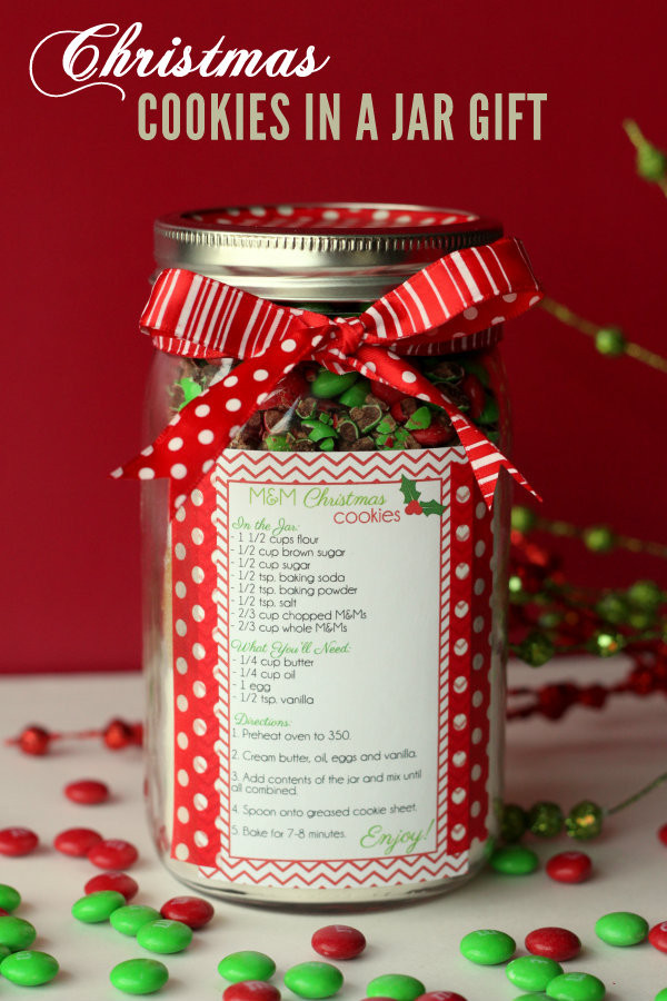 Christmas Cookies In A Jar Recipe
 Christmas M&M Gift Jar